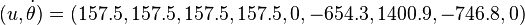 (u,\dot{\theta}) = (157.5,157.5,157.5,157.5,0,-654.3,1400.9,-746.8,0)