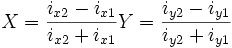 X=\frac {i_{x2} - i_{x1}}{i_{x2} + i_{x1}}

Y=\frac {i_{y2} - i_{y1}}{i_{y2} + i_{y1}}