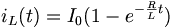 i_L(t)=I_0(1-e^{-\frac{R}{L}t})
