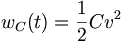 w_C(t)=\frac{1}{2}Cv^2