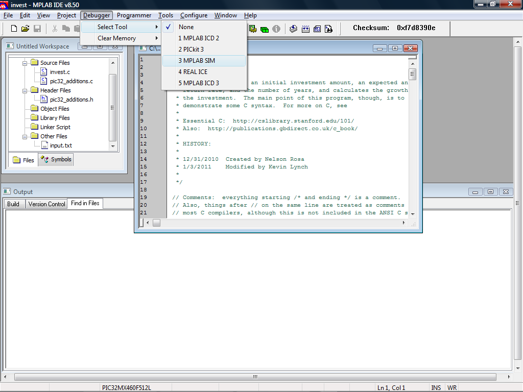 N expected. MPLAB X ide. Код в MPLAB. MPLAB ide Интерфейс Debugger. Код программирования на MPLAB.