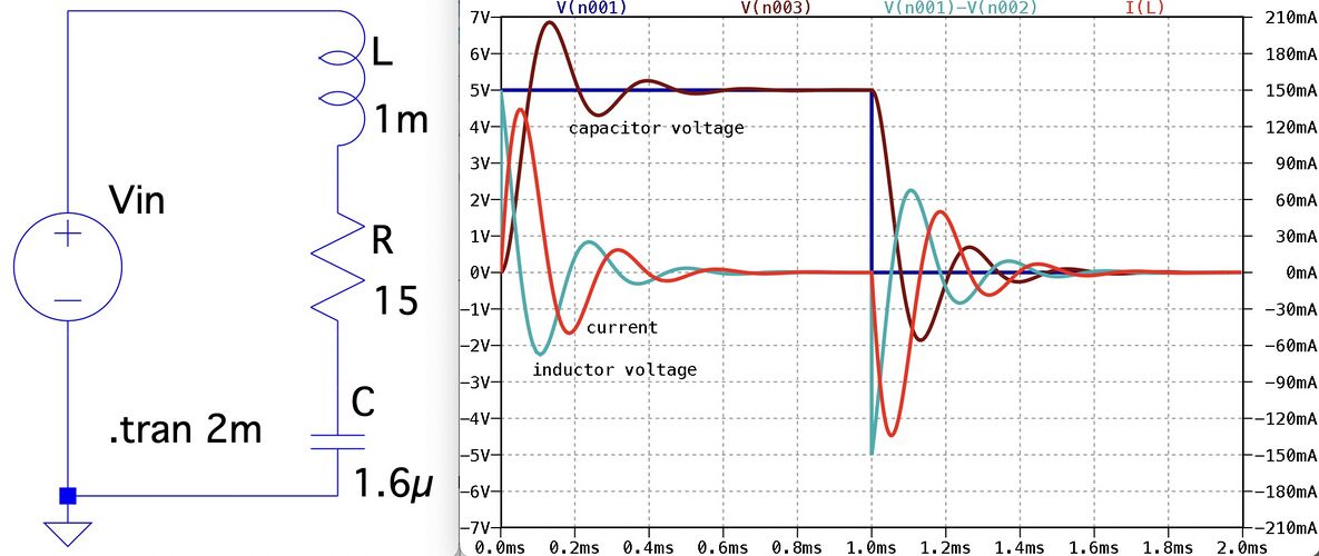 A completed circuit and its simulation.
